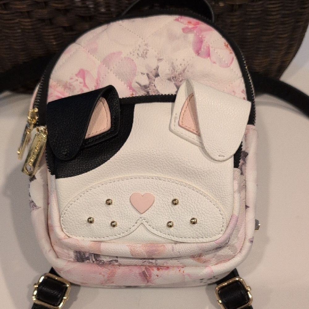 Cute Betsey Johnson Mini Backpack Puppy Dog Floral
